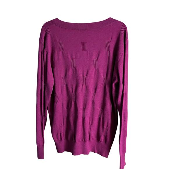 Arach & Cloz Mens Burgundy Vee Neck Sweater XL New W/Tags Pullover Soft Preppy - Picture 3 of 3